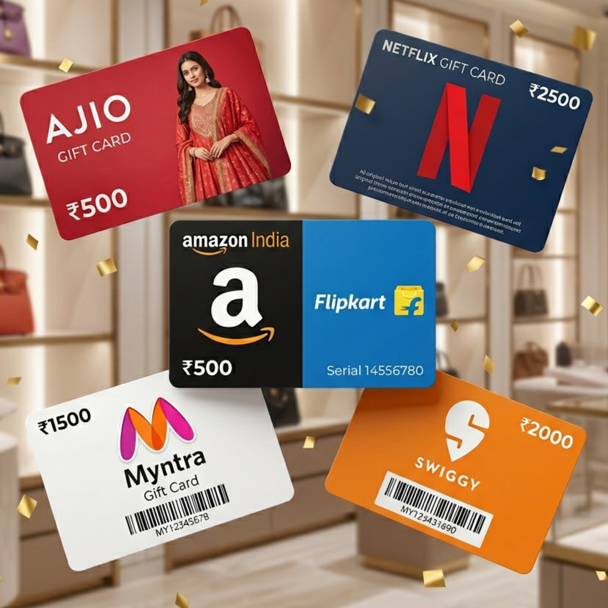 Gift cards and vouchers